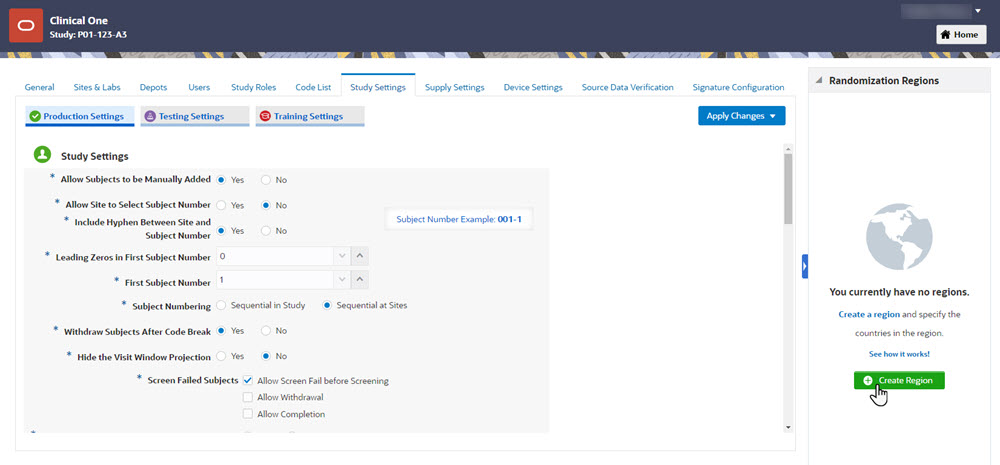 Subject Settings tab