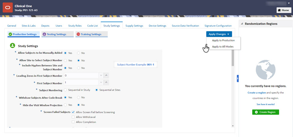Subject Settings tab