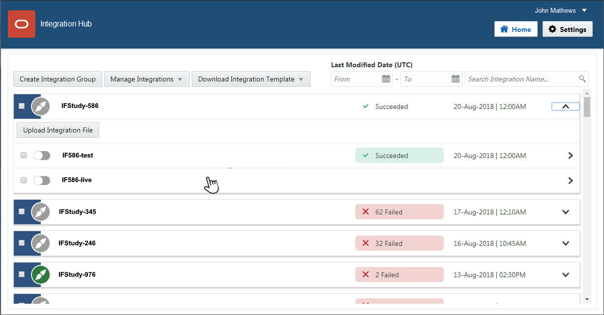 Monitor an integration