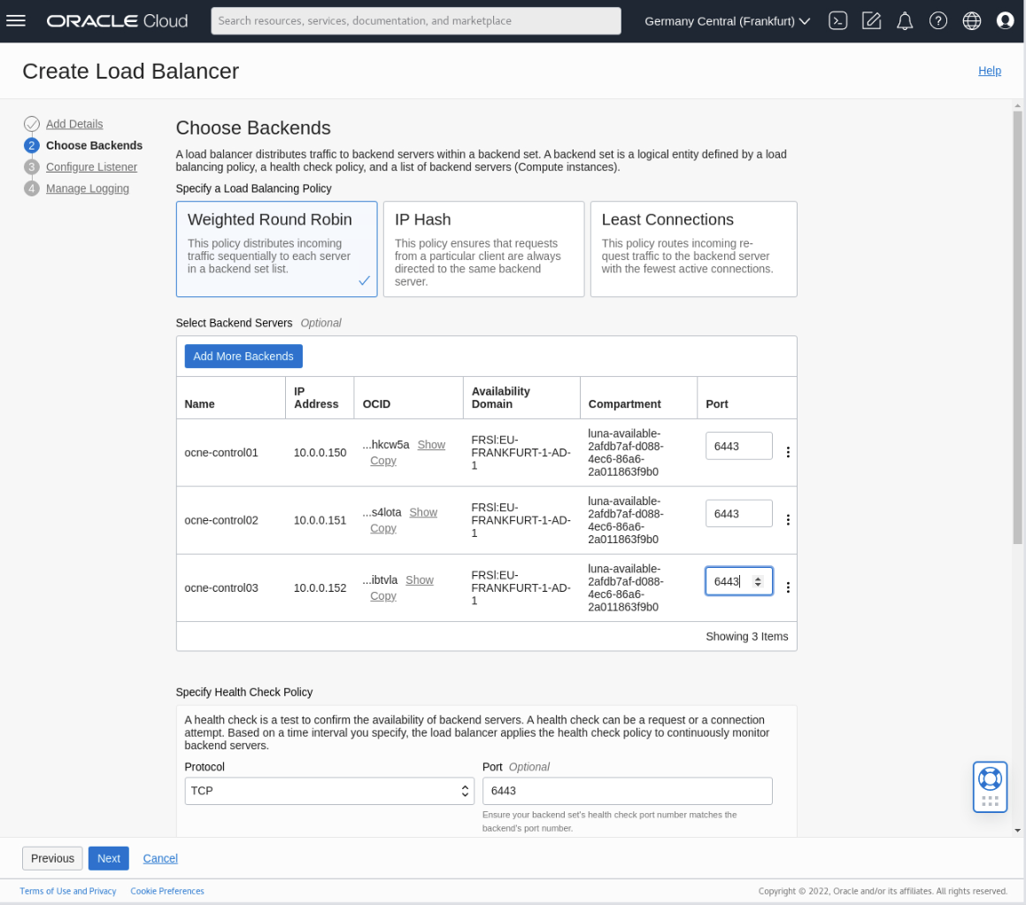 Change Backend Ports public_ip_address