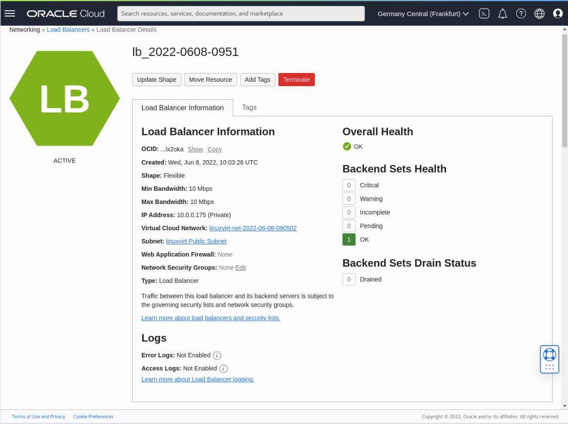 Load Balancer Overview public_ip_address