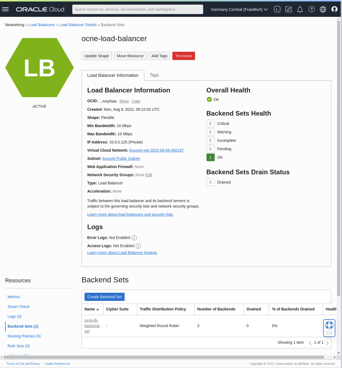 Backend Set Summary backend_set_summary