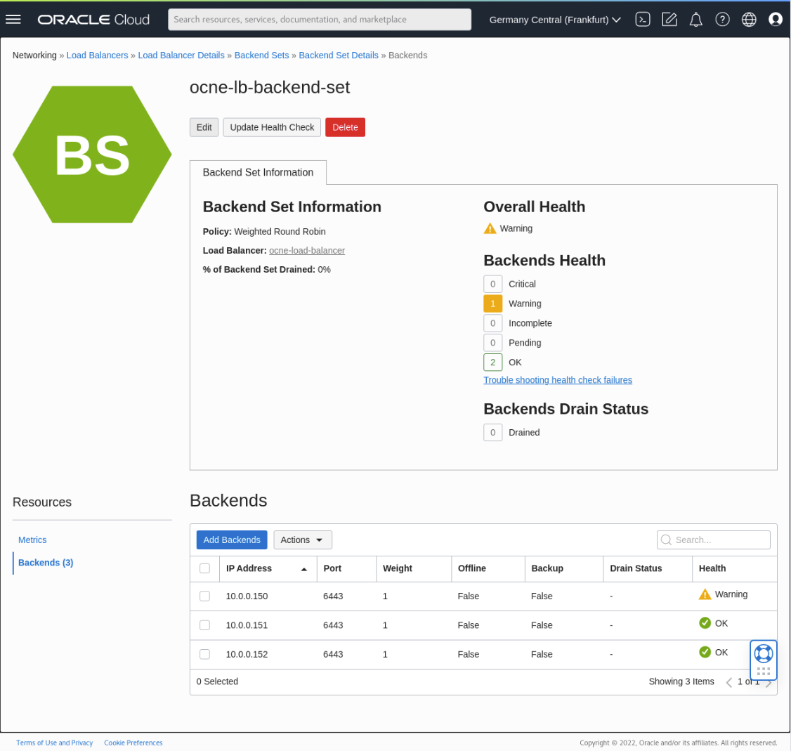 Node Warning Status public_ip_address