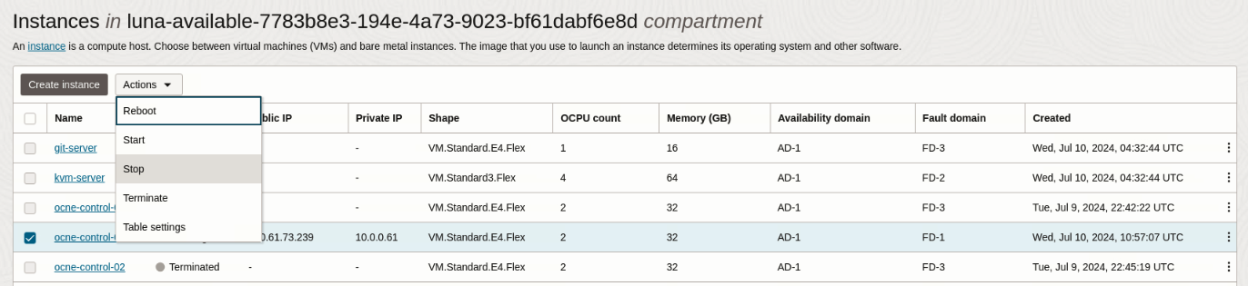 OCI Stop Instance oci-stop-instance