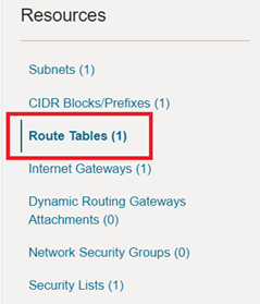 The location of the Route Tables page route-table-location