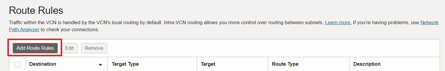 The Add Route Rules button route-rule-button
