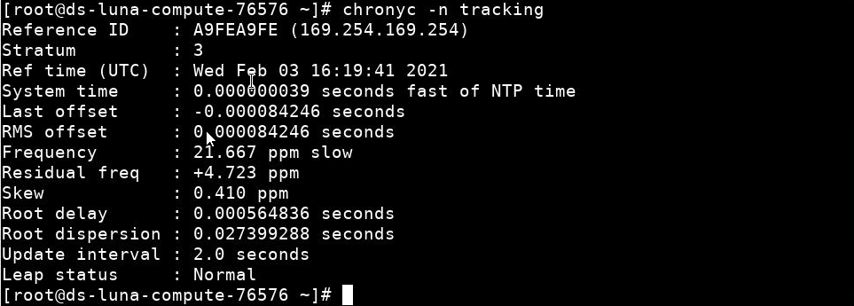 chronyc output