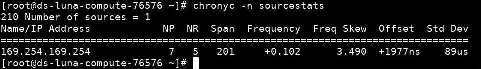 chronyc output