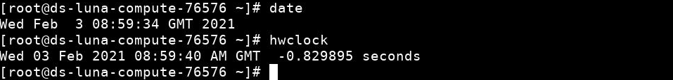 date and hwclock output