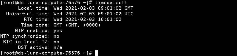timedatectl output