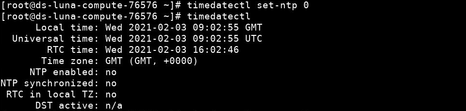 timedatectl output