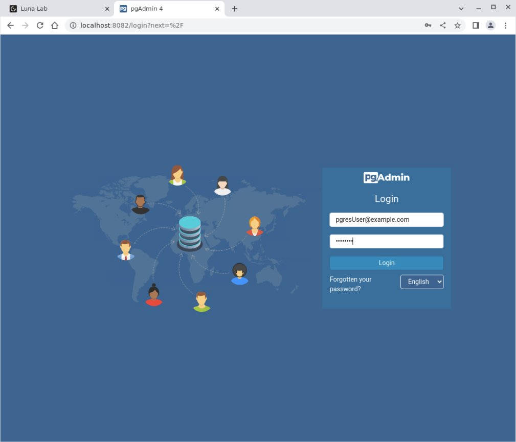 pgadmin-login