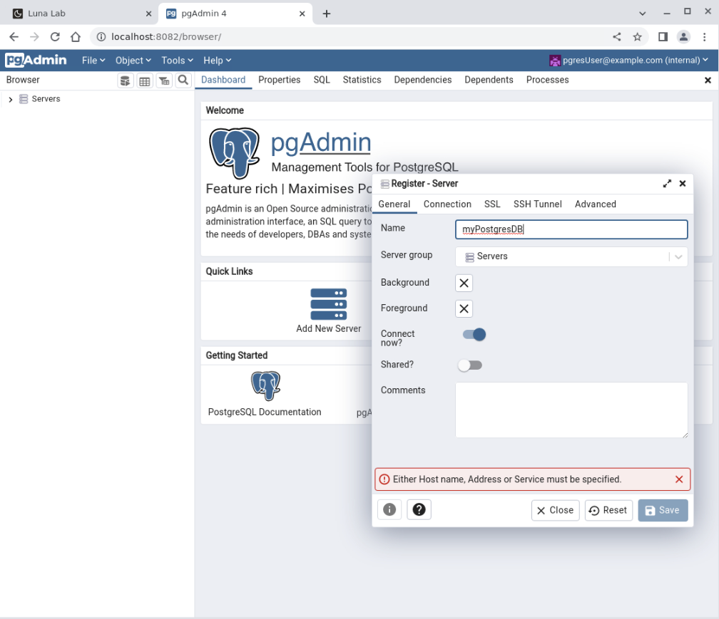 pgadmin-server-name
