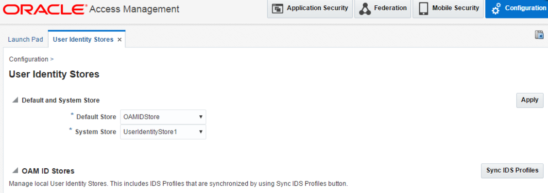 User Identity Stores User Identity Stores