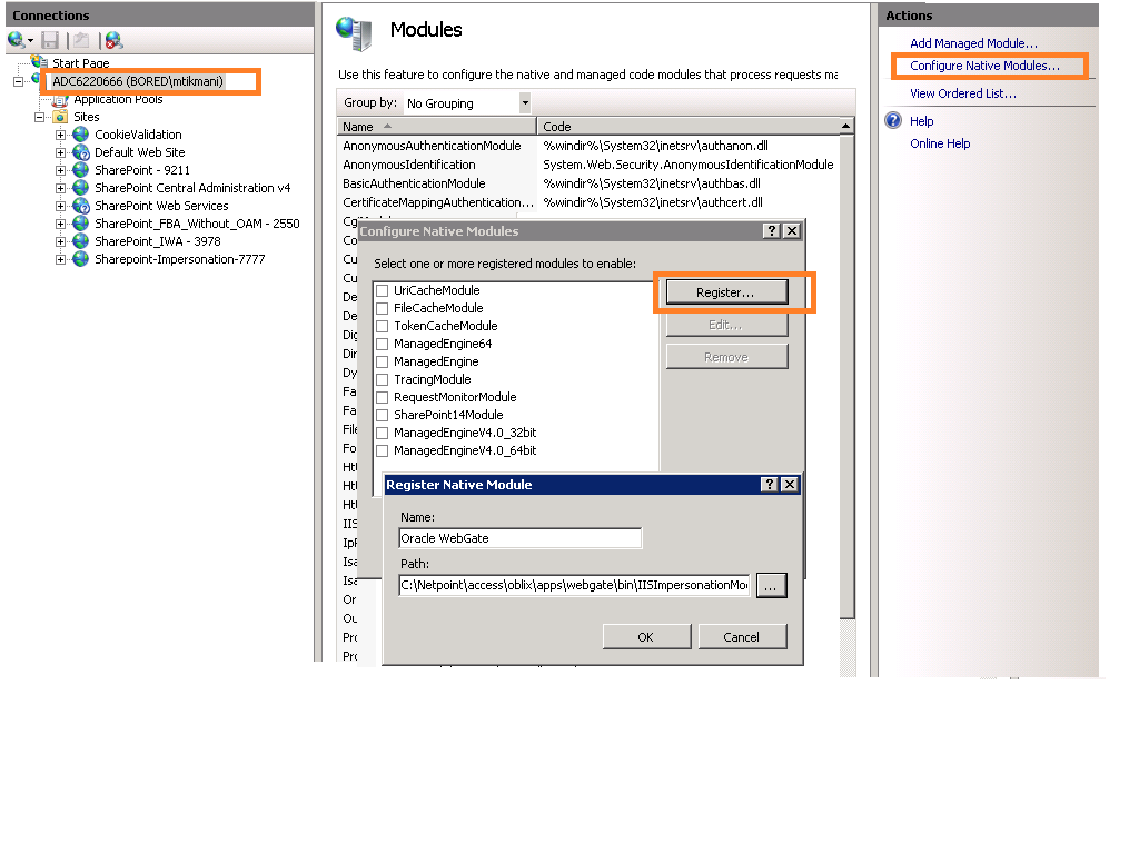 Configure Registering the Impersonation Module Configure Registering the Impersonation Module