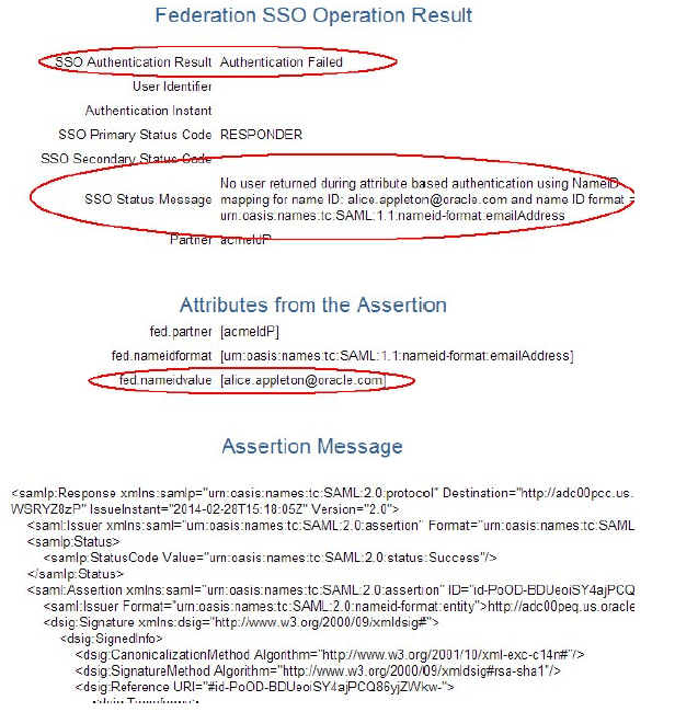 Federation SSO Operation Result - Mapping Issue Federation SSO Operation Result - Mapping Issue