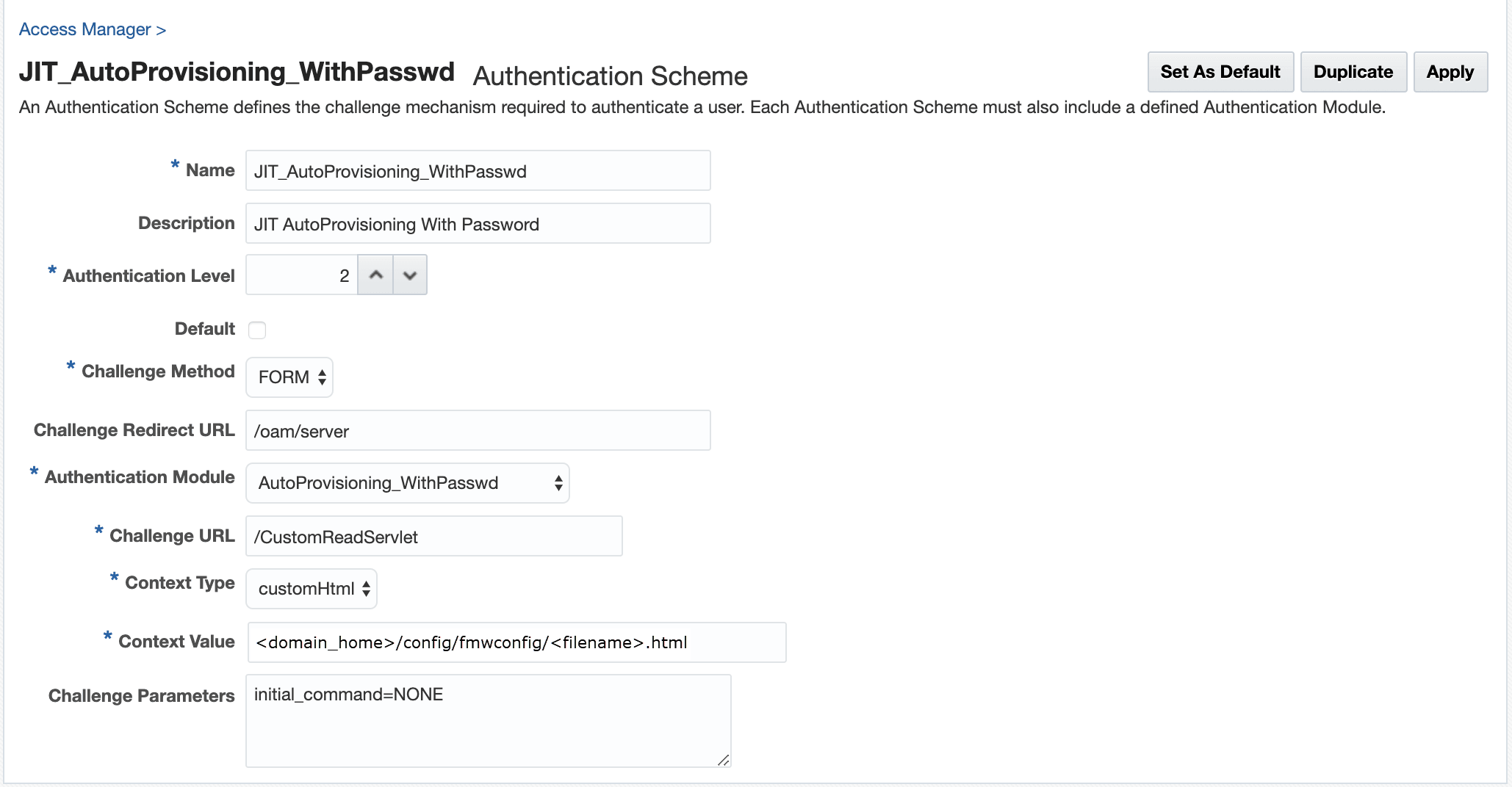 Sample Authentication Scheme Page Sample Authentication Scheme Page
