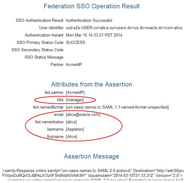 Federation SSO Operation Result Federation SSO Operation Result