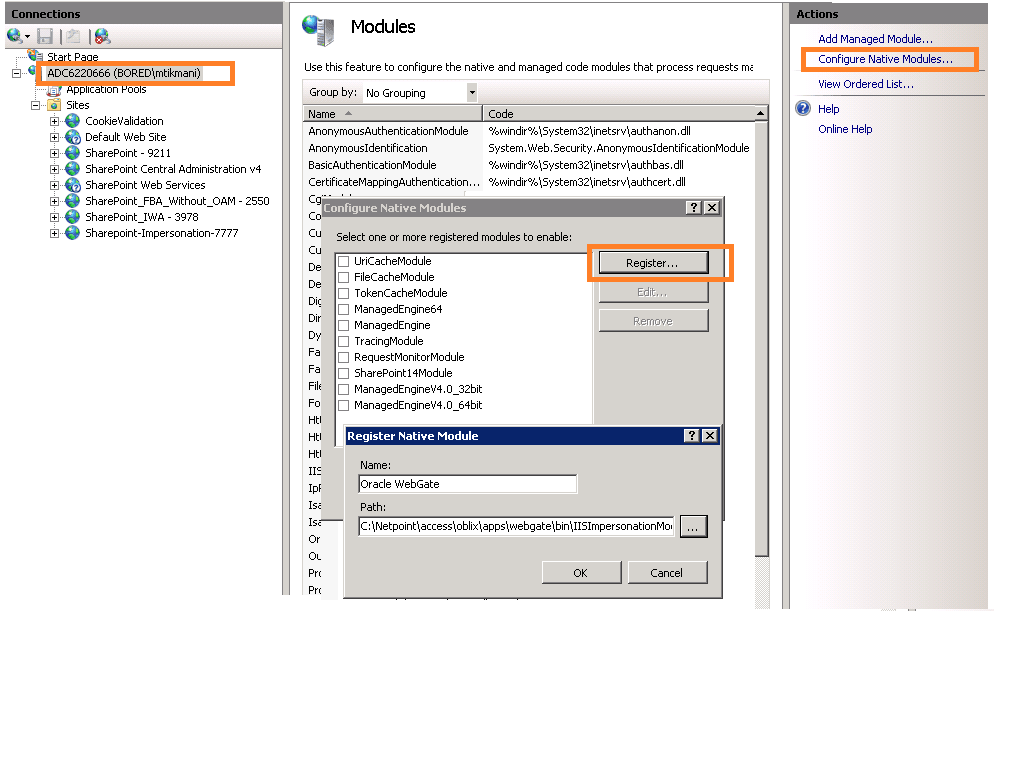 Configure Registering the Impersonation Module Configure Registering the Impersonation Module