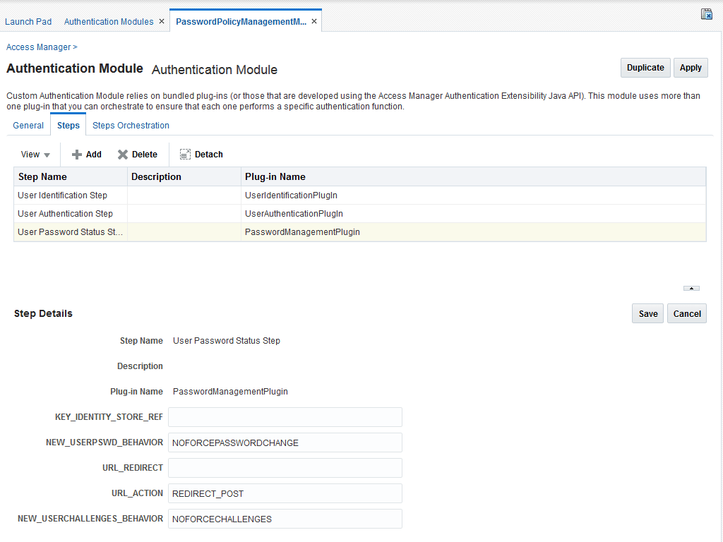 Password Policy Management Authentication module