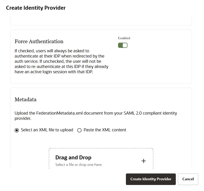 Provide IDP Details Provide IDP Details
