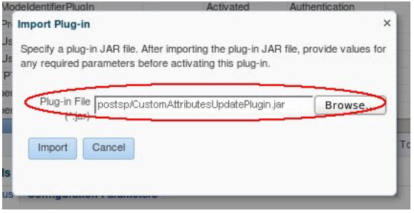 **Specifying Plug-in JAR file**