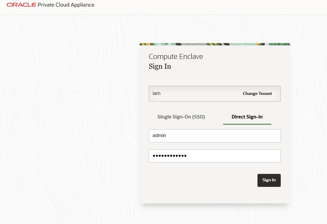 PCA Login page PCA Login page