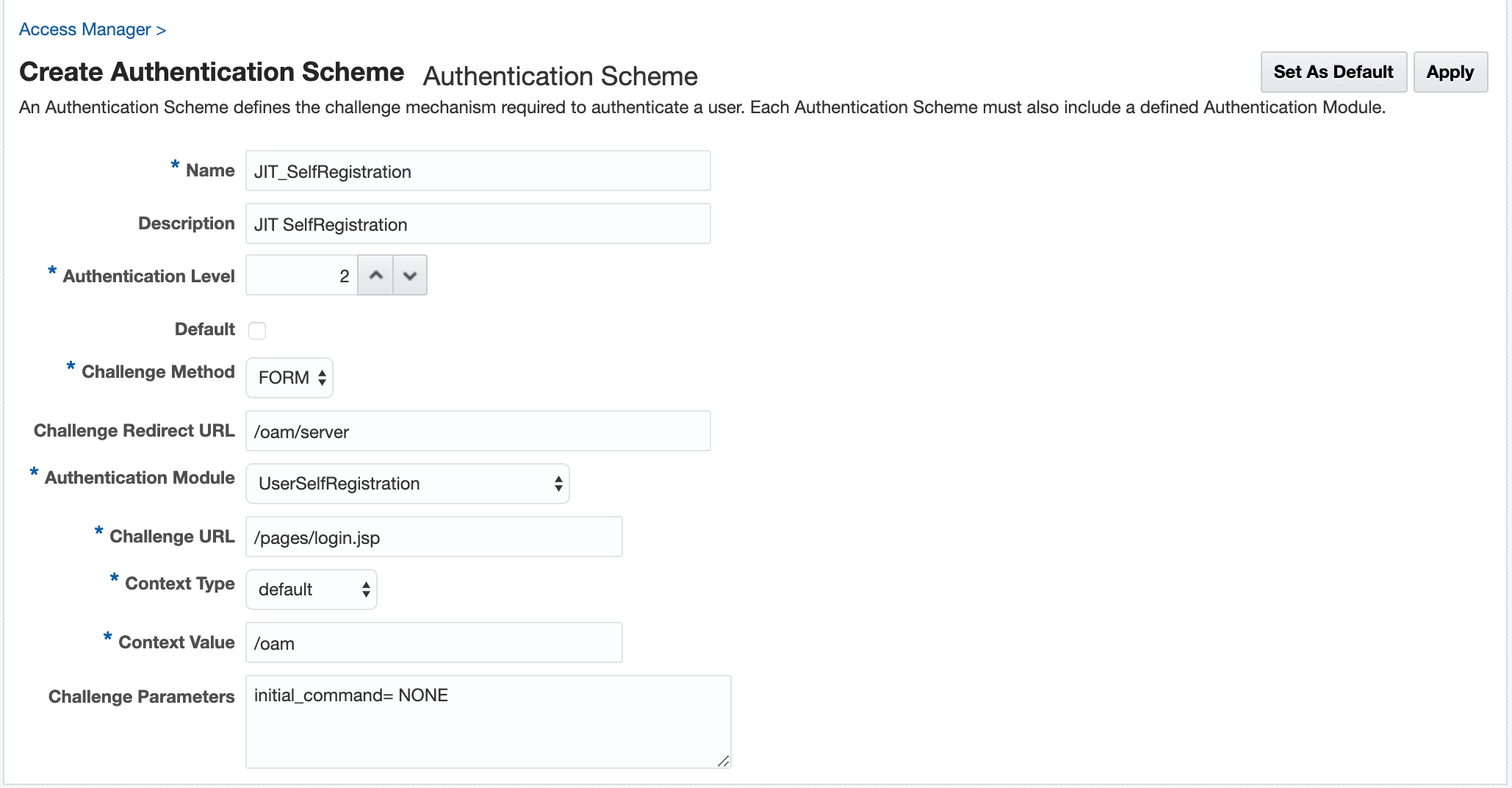 Sample Authentication Scheme Page Sample Authentication Scheme Page