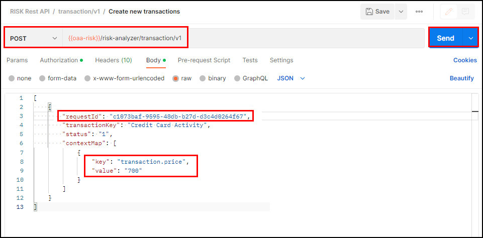 **Create transaction**