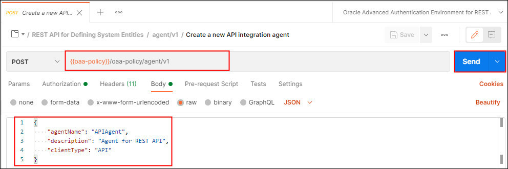 **Create API Agent**
