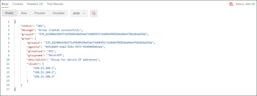 **Create IP Group success**