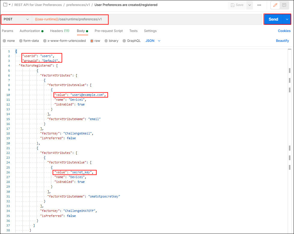 **Create User Preferences**
