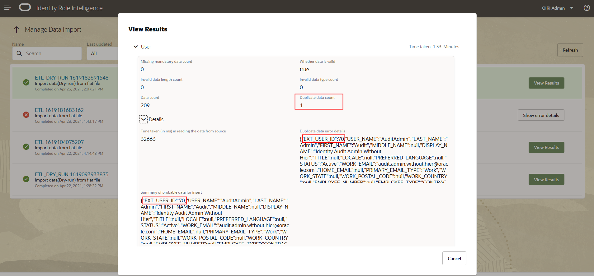 Users Entity Detail