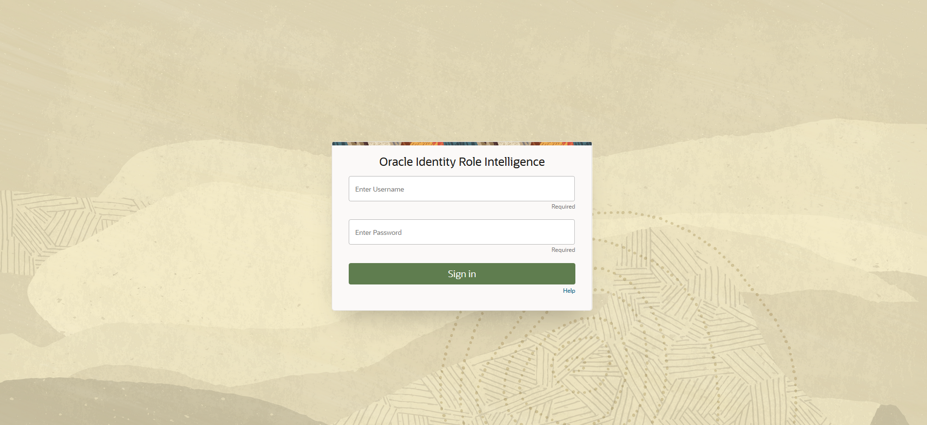 OIRI Login Screen