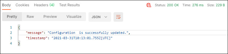 **Update Global Configuration Success**