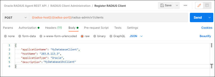 **Register Database Client**