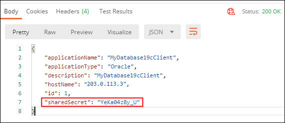 **Register Database Client Response**