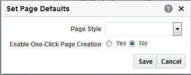 Set Page Defaults Dialog