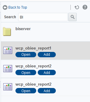 Resource Catalog with the Oracle BI Component