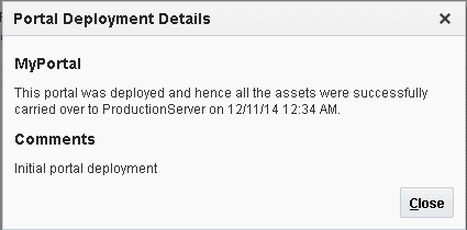 Portal Deployment Details