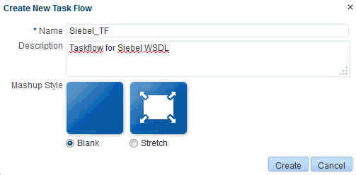 Create New Task Flow Dialog