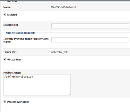 SAML 2.0 Web Single Sign-on Identity Provider Partner General Settings This image shows New Web Single Sign-On Identity Provider Partner page.