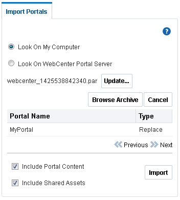 Importing Portals