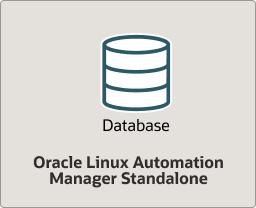 The diagram shows Oracle Linux Automation Manager with a local database on the same host. The diagram shows Oracle Linux Automation Manager with a local database on the same host.