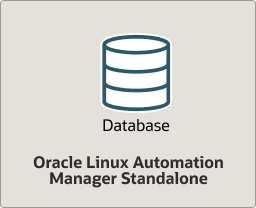 The diagram shows Oracle Linux Automation Manager with a local database on the same host. The diagram shows Oracle Linux Automation Manager with a local database on the same host.