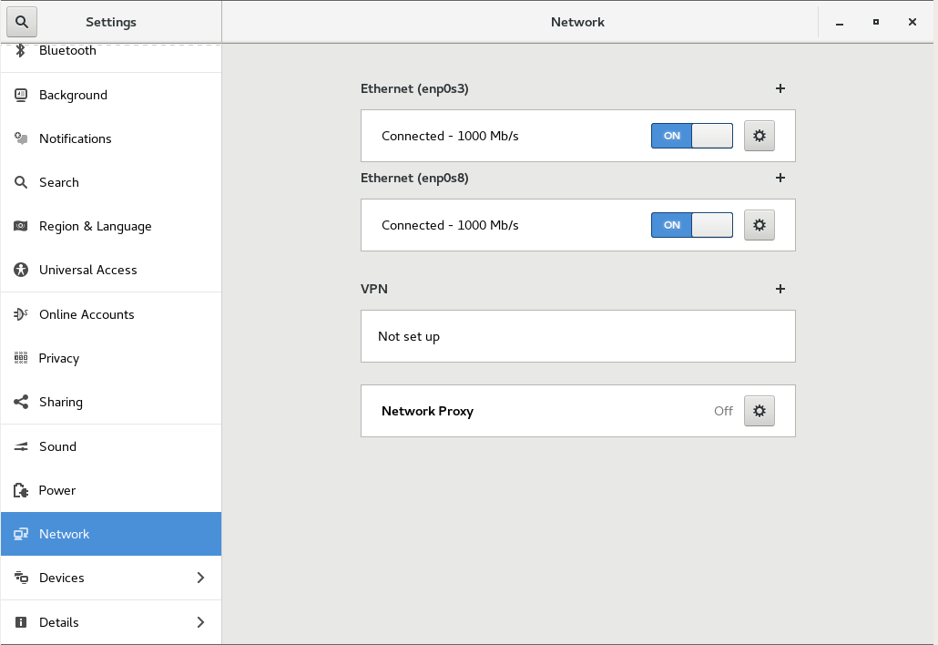 The figure shows the Network Settings editor. The figure shows the Network Settings editor.