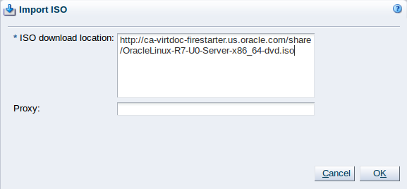 This figure shows the Import ISO dialog box.