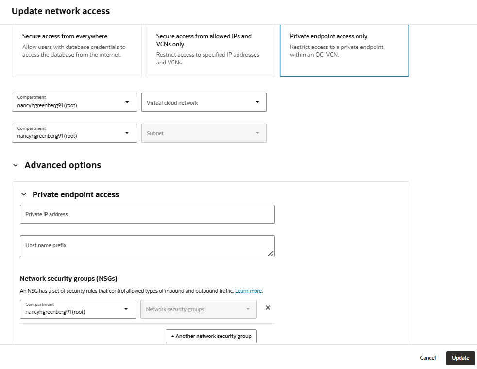 Description of adb_network_access_private_update.png follows Description of adb_network_access_private_update.png follows