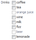 selectManyCheckbox component