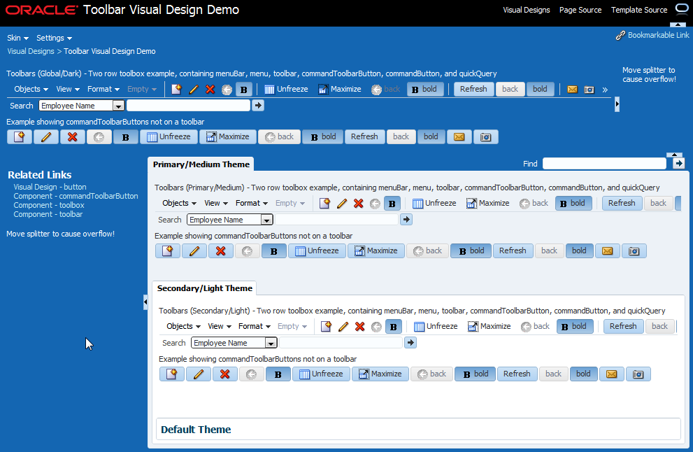 Toolbar design